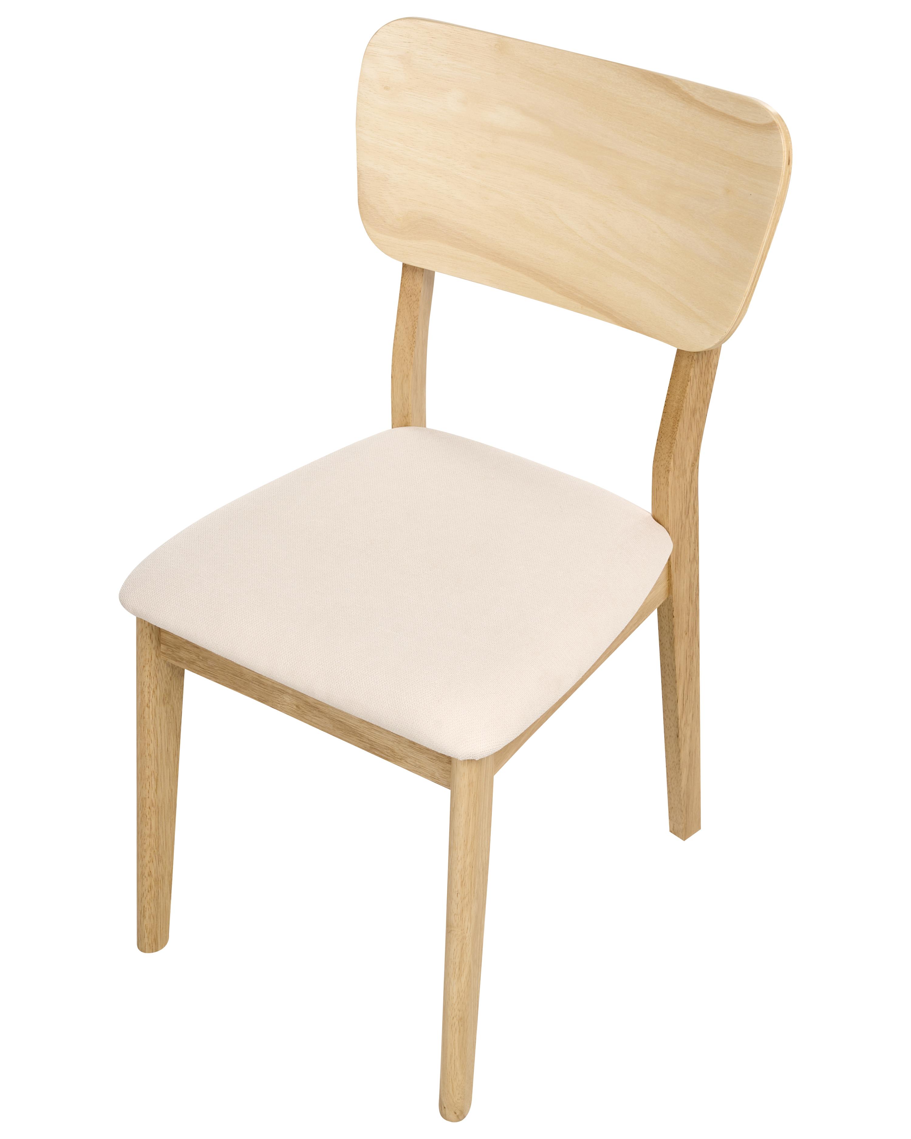 Set van 2 eetkamerstoelen MINIER Hout Lichtbruin/beige
