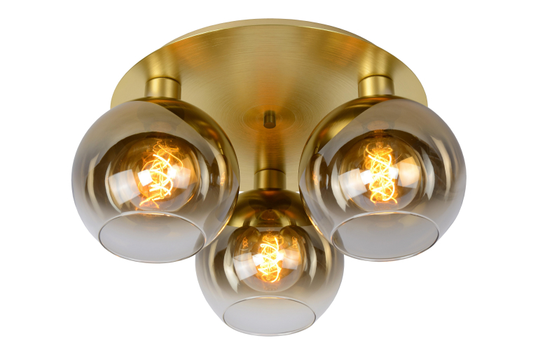 Lucide Marius 3 plafondlamp Ø50 messing