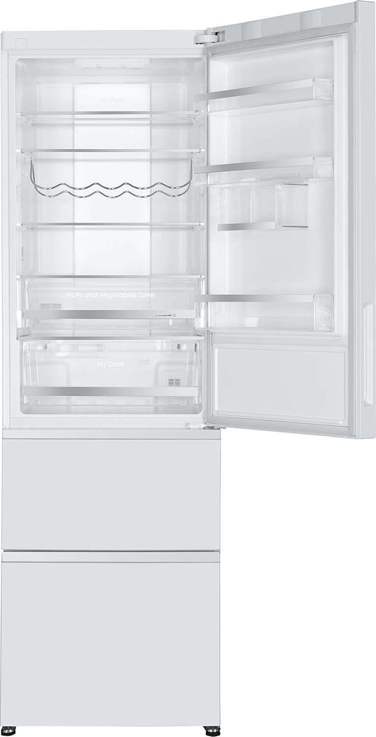 Haier Réfrigérateur/Congélateur A2FE735CFJ - Efficacité énergétique A++ - Hauteur : 190 cm - Capacité : 347 l - Tiroirs de congélation 3D - Aspect acier inoxydable.