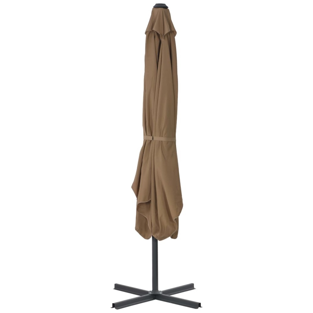 Parasol d'extérieur avec poteau en acier 250 x 250 cm taupe