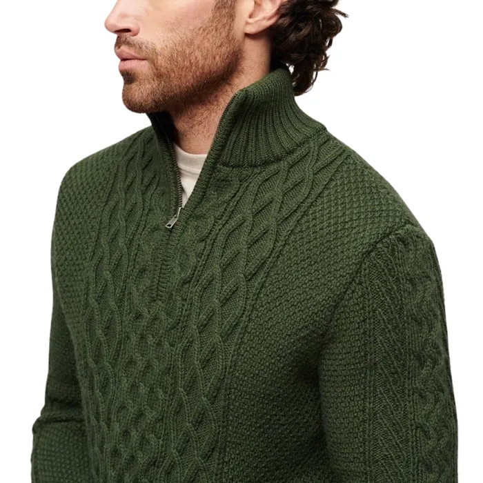 Superdry Jacob Cable Knit Half Zip Trui Heren