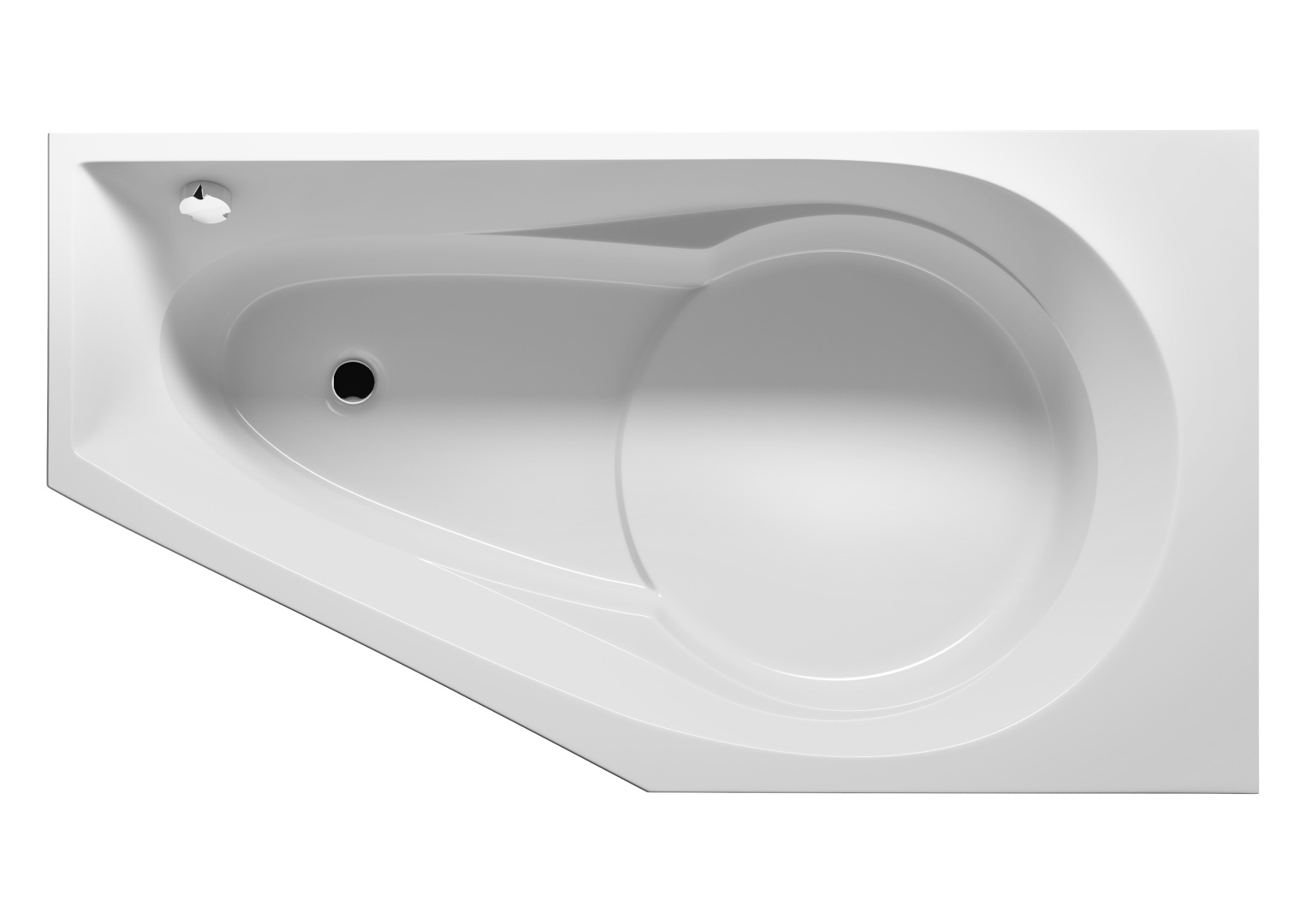 Riho Yukon hoekbad links 160x90cm wit glans