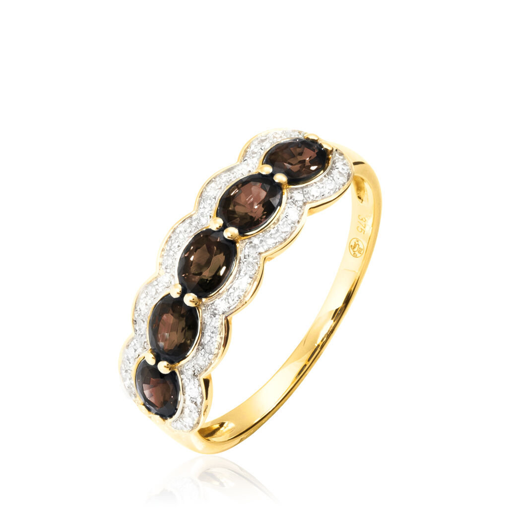 Bague Margaux Or Jaune Quartz Et Diamant
