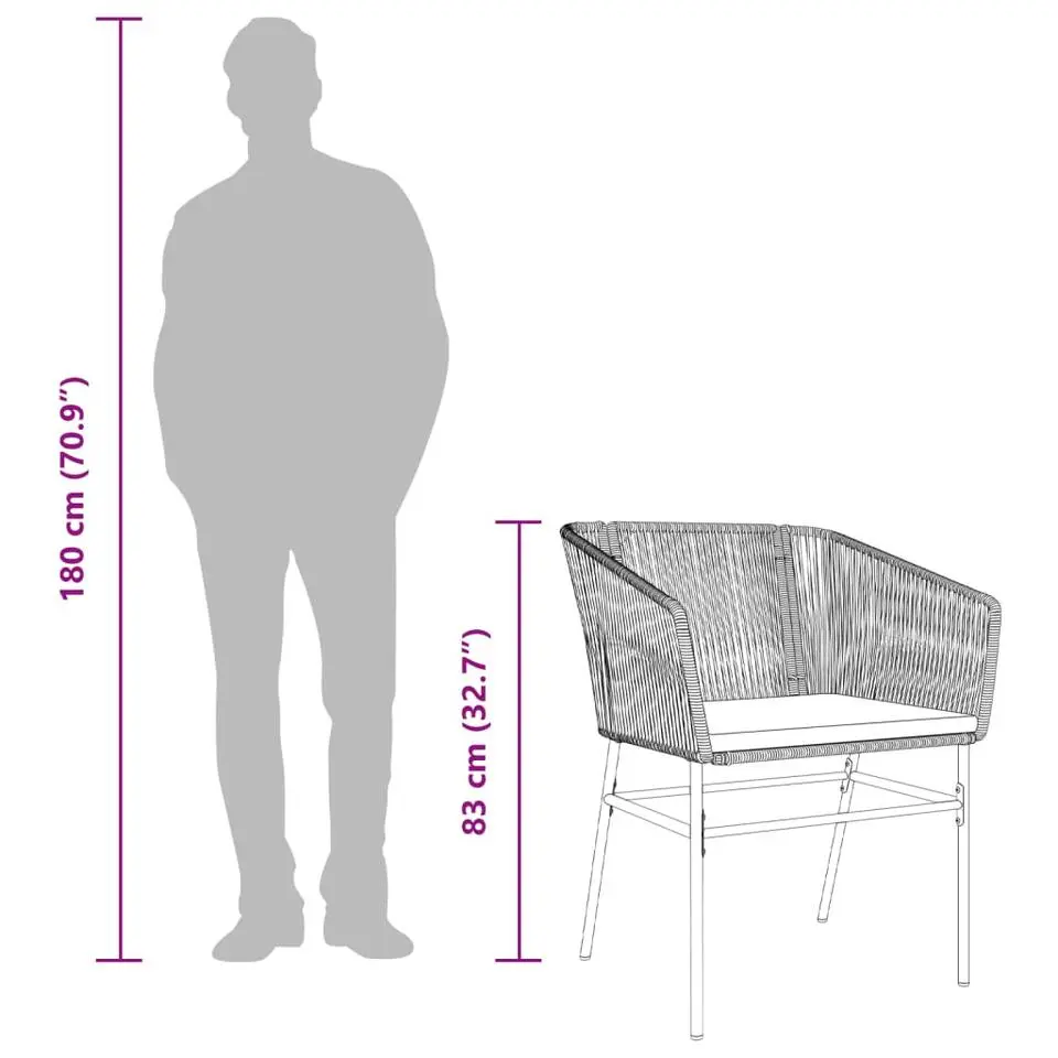 vidaXL - Tuinstoelen -Kussens - Bruin - Poly rattan - 2 stuks