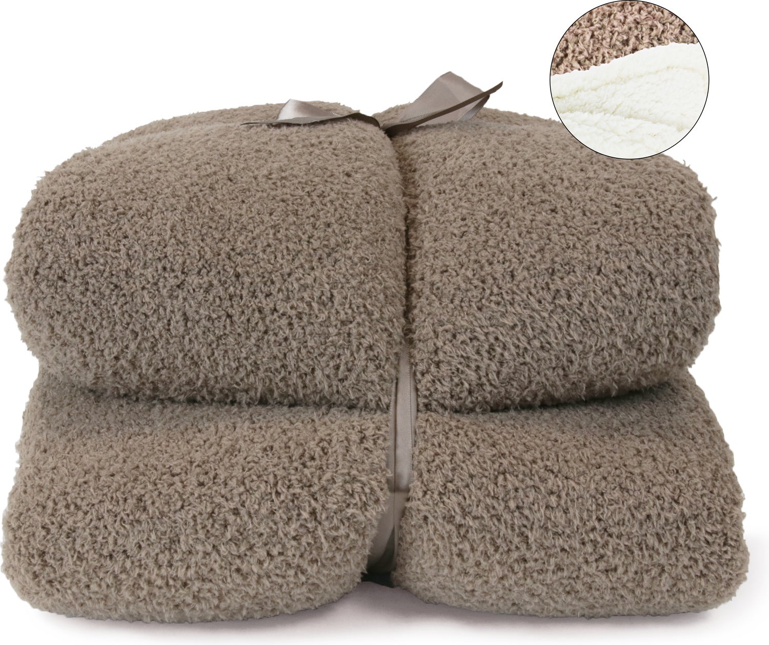 Unique Living plaid Douwe taupe 200 x 150 cm