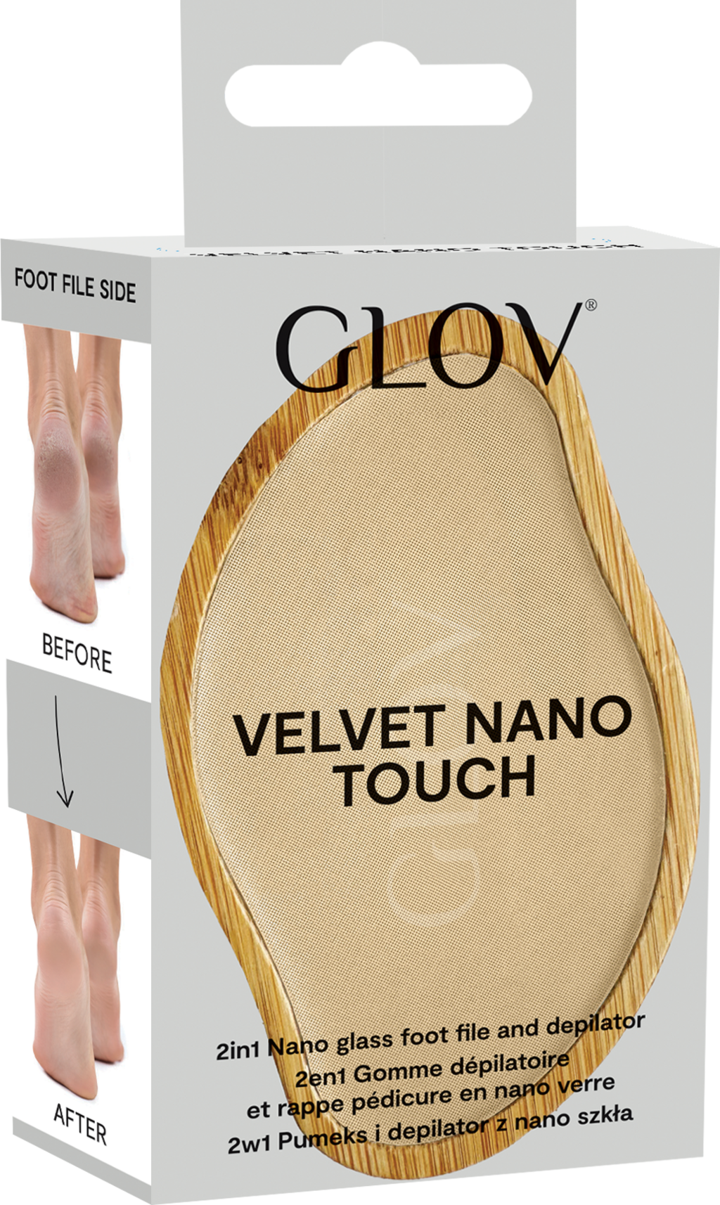 GLOV  Velvet Nano Touch 2in1 Nano Glass Foot File & Depilator