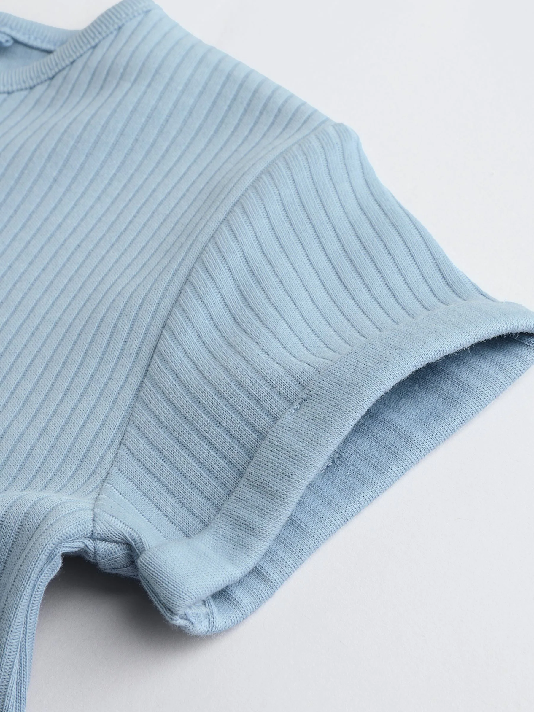 Blauw - Grootvader Knopen bij de hals 4 set Baby Rompertjes