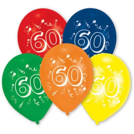 amscan Ballons mit Zahl 60, 10 Stück