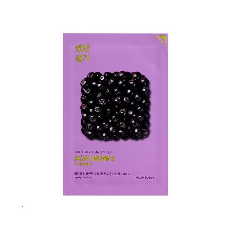 Holika Holika Pure Essence Mask Sheet - Gezichtsmasker met Acai-fruitextract 23 g