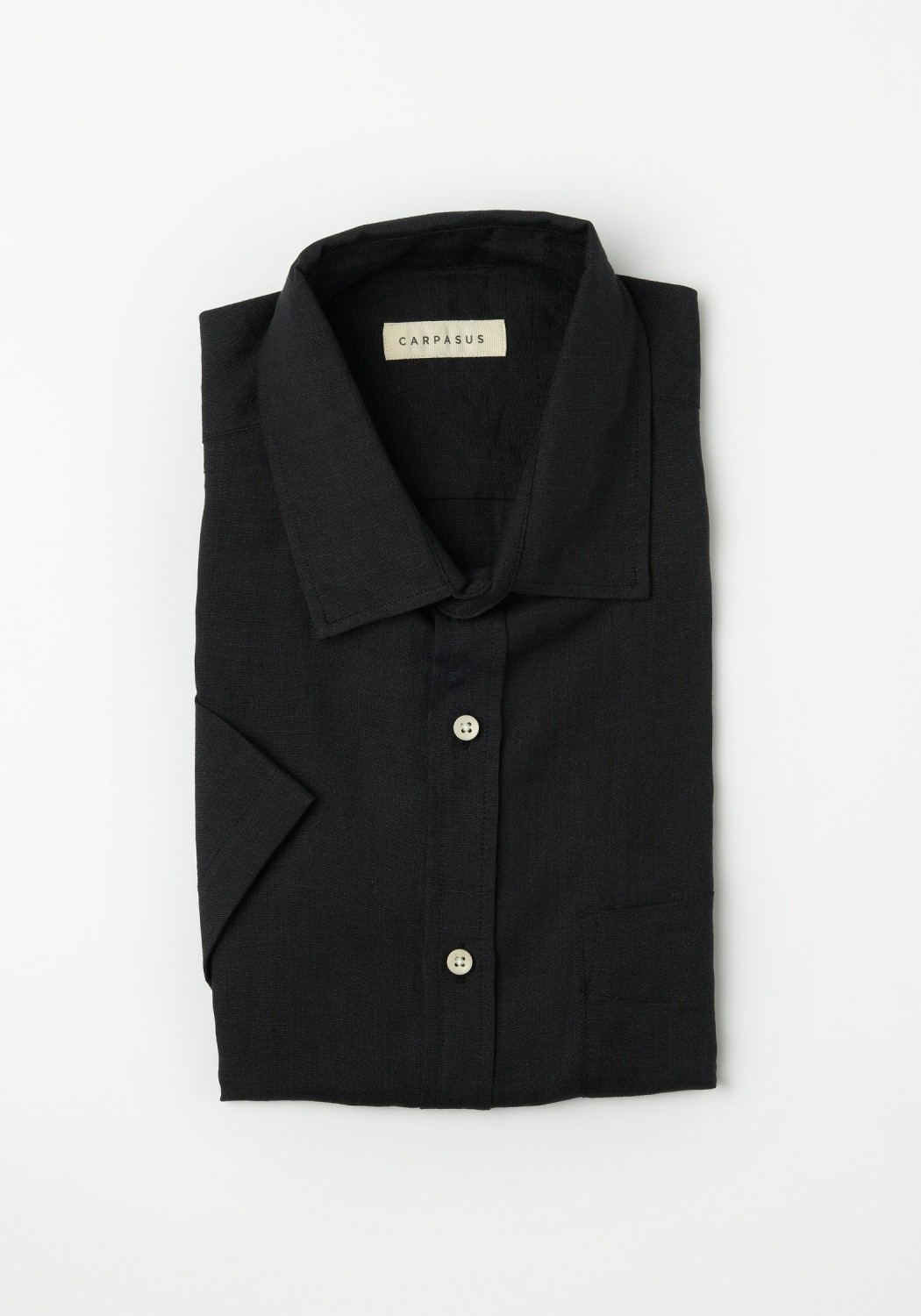 Carpasus Leinenhemd Kurzarm Lido Black