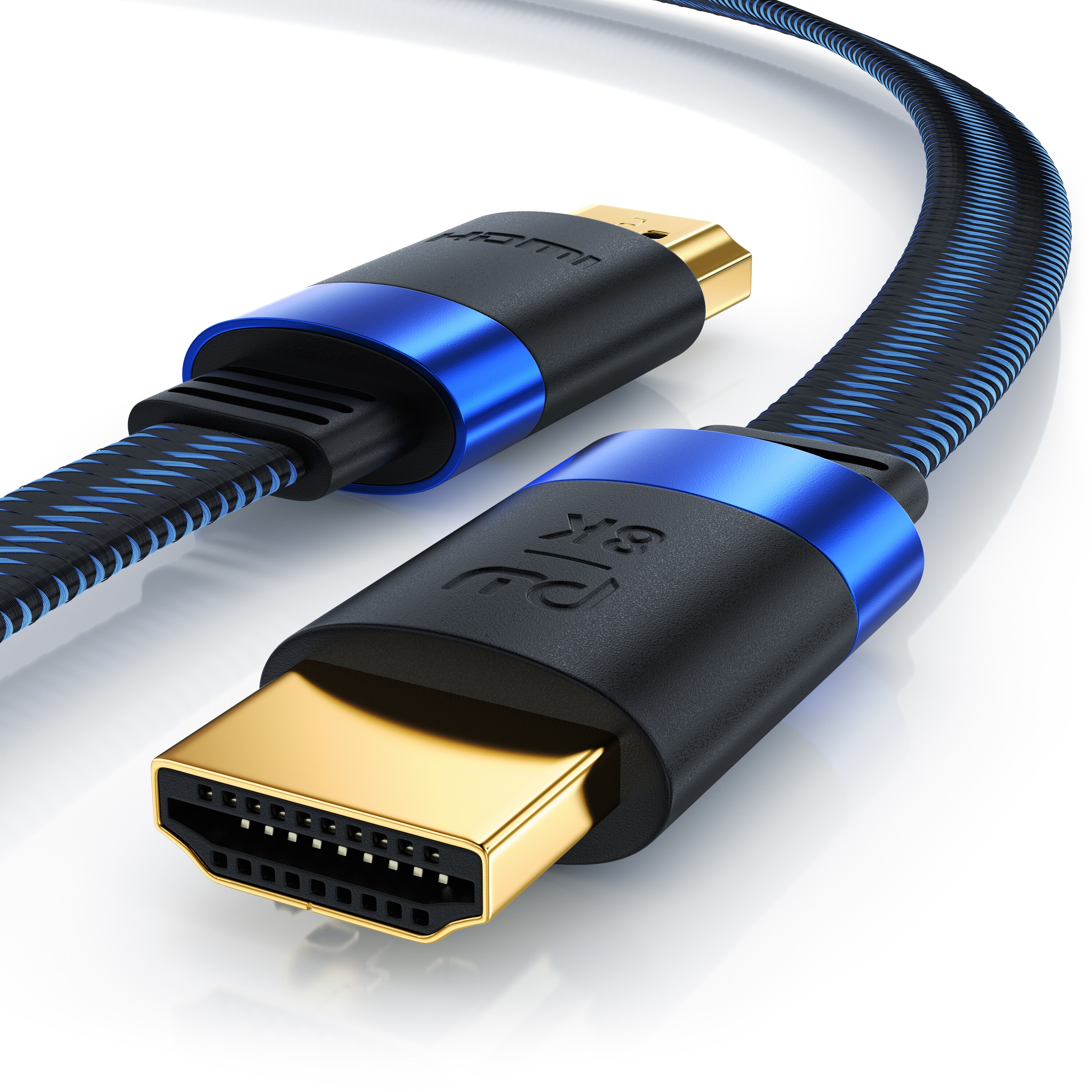 Primewire 8k HDMI Kabel 2.1 - Flachbandkabel Ultra High Speed II Ethernet, 8K UHD II, 3D TV, eARC, HDR10+ 120 Hz mit DSC, 7680 x 4320, Verlegekabel - 0,5m