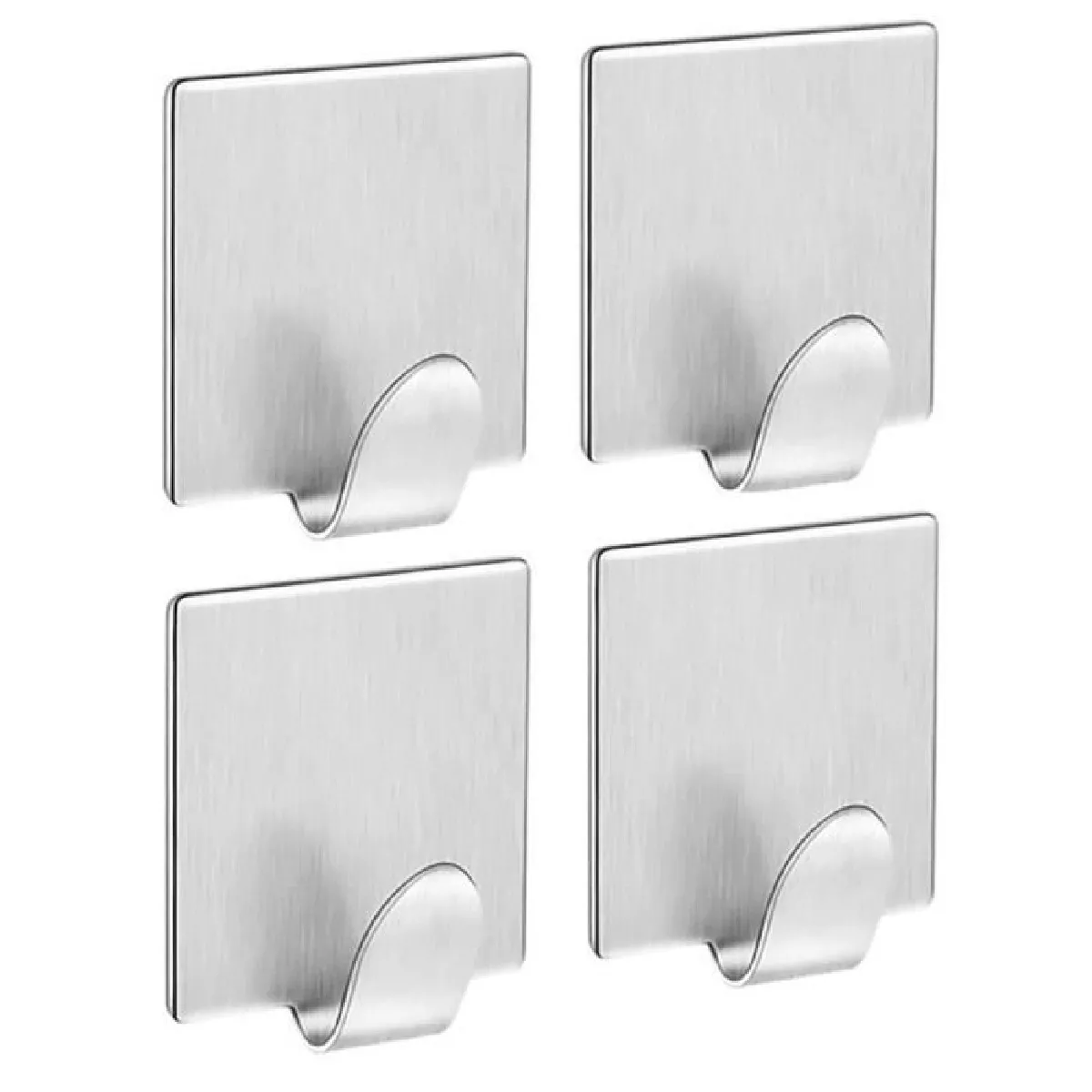 4 Pièces Crochet Adhésif acier inox