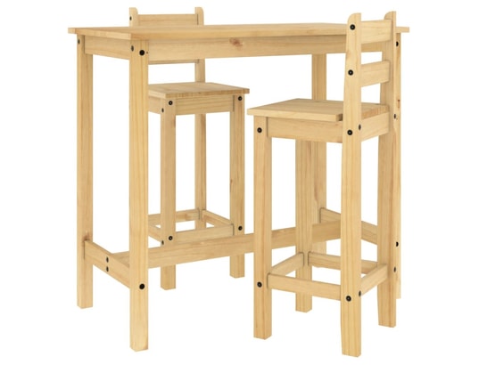 VIDAXL - Ensemble table et chaises Ensemble de bar 3 pcs bois de pin massif