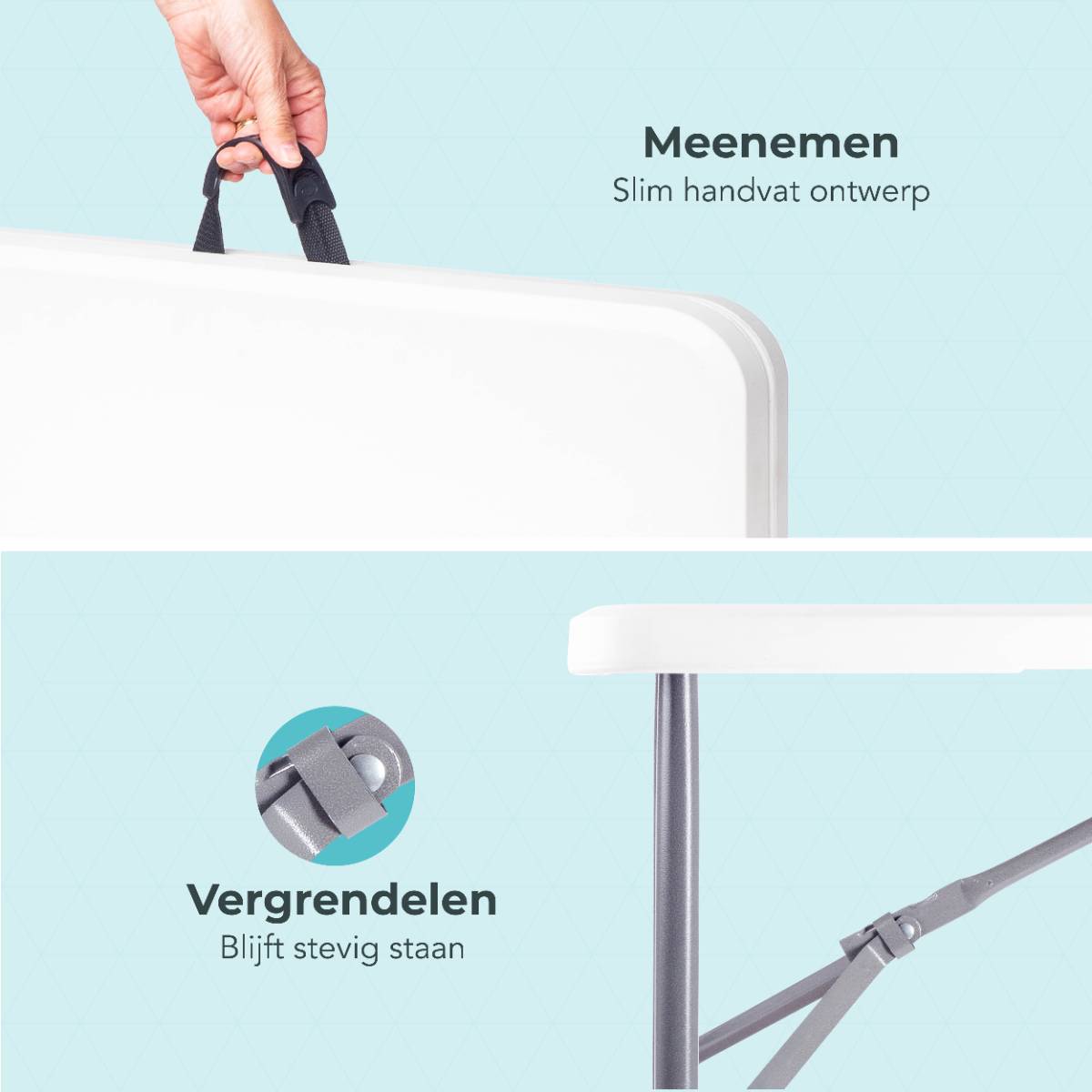 LifeGoods Inklapbare tafel 120x60 cm - White