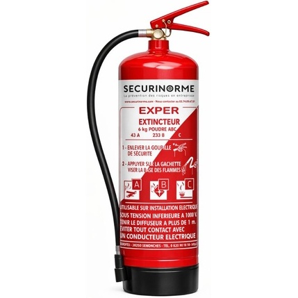Kit extincteurs ERP eau 6L + poudre ABC 6kg + signalétique