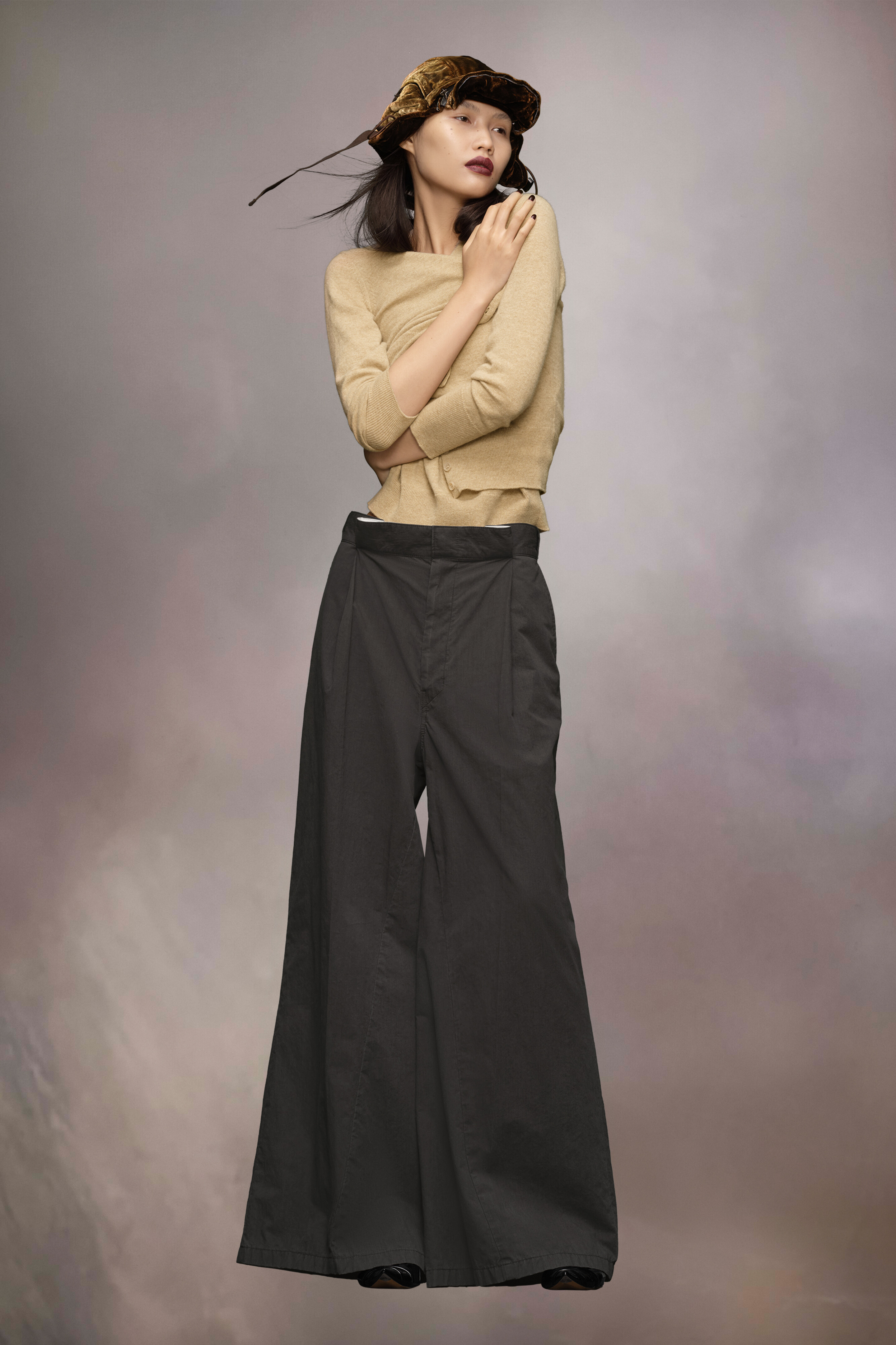 Pantalon à plis Noir