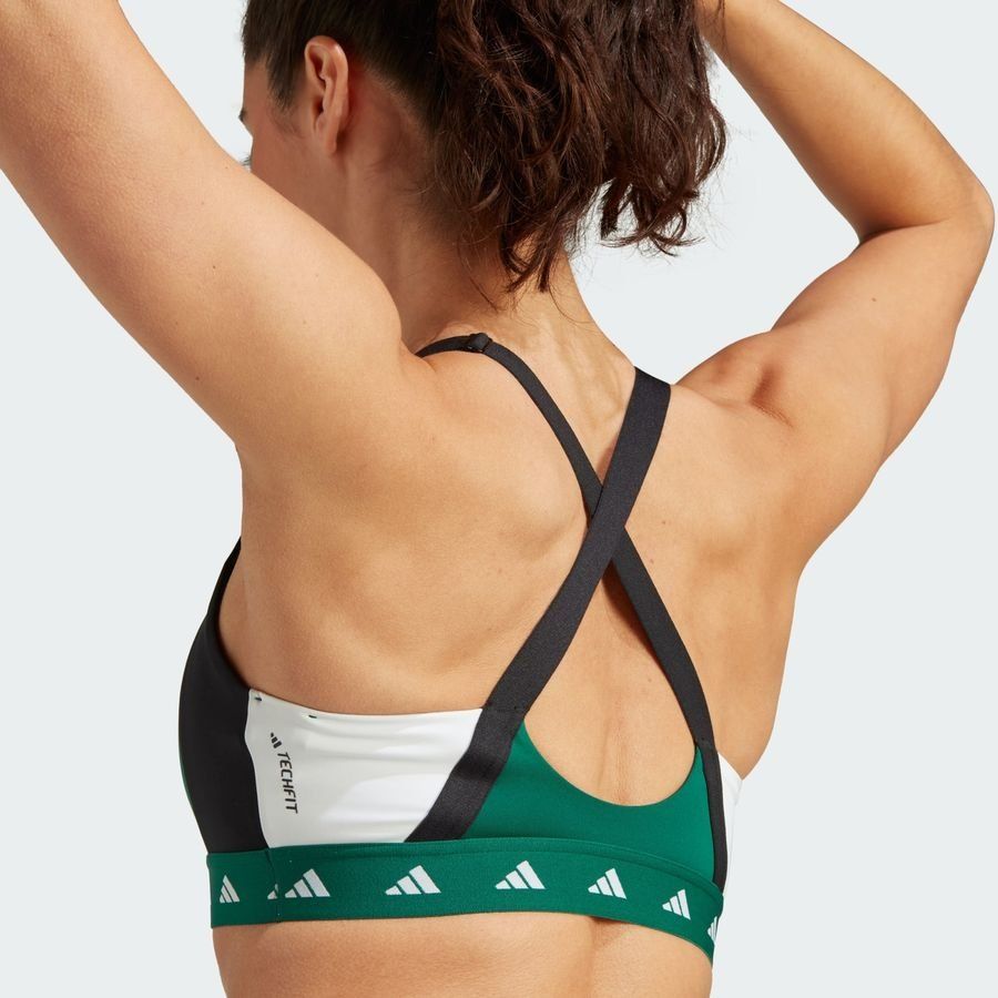 adidas Brassière power Impact Techfit - Vert/Blanc/Noir Femme