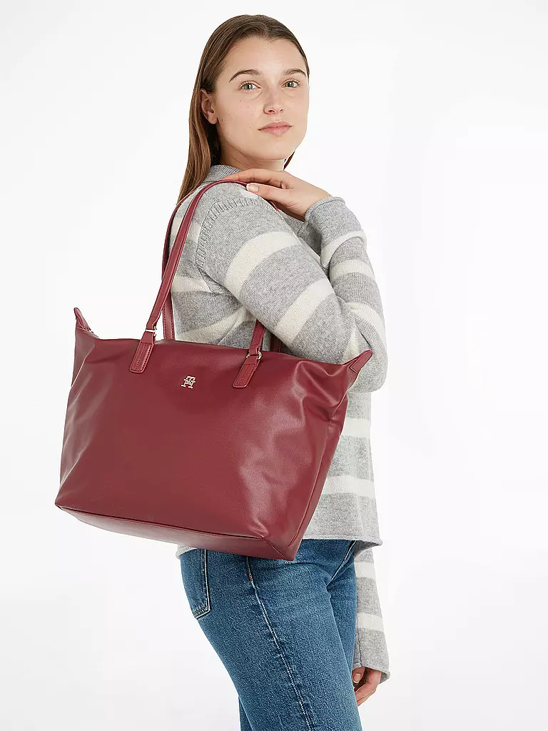 TOMMY HILFIGER Tasche - Shopper POPPY dunkelrot