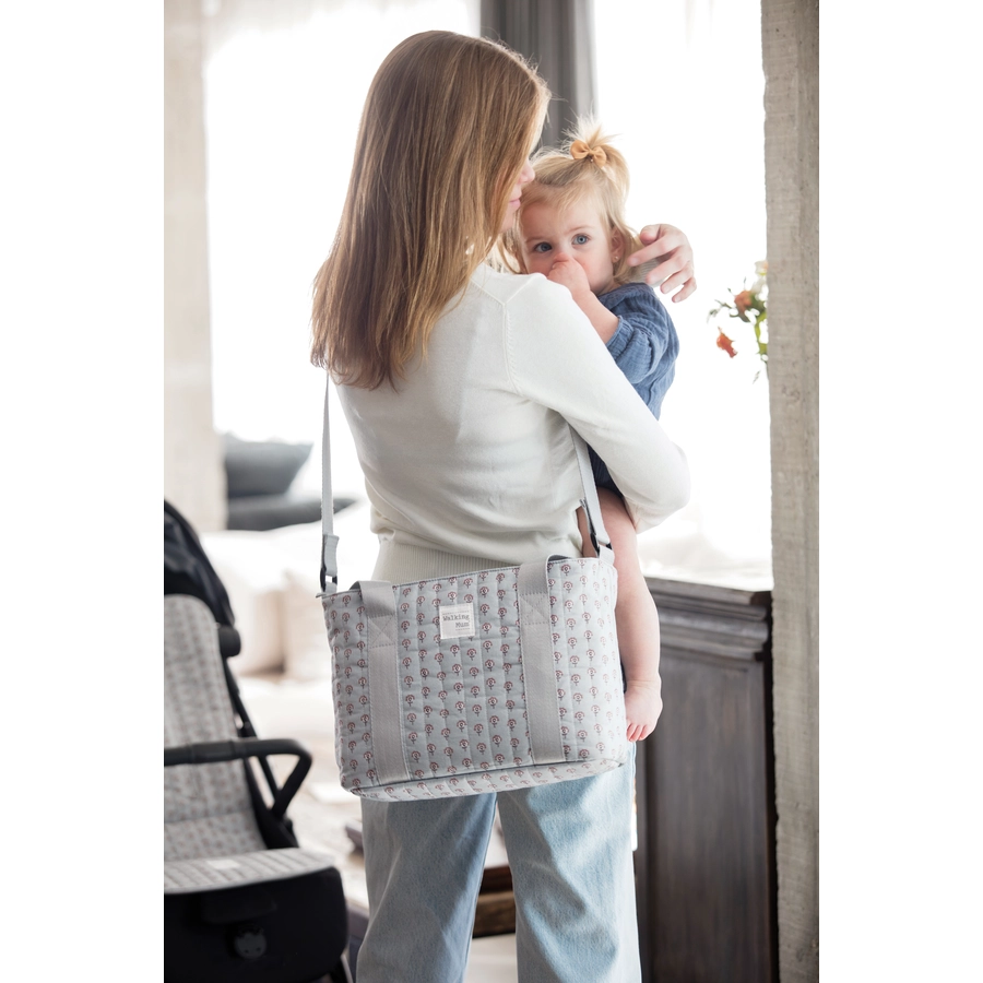 Walking Mum Crossbody Tasche Indian Lotus grau