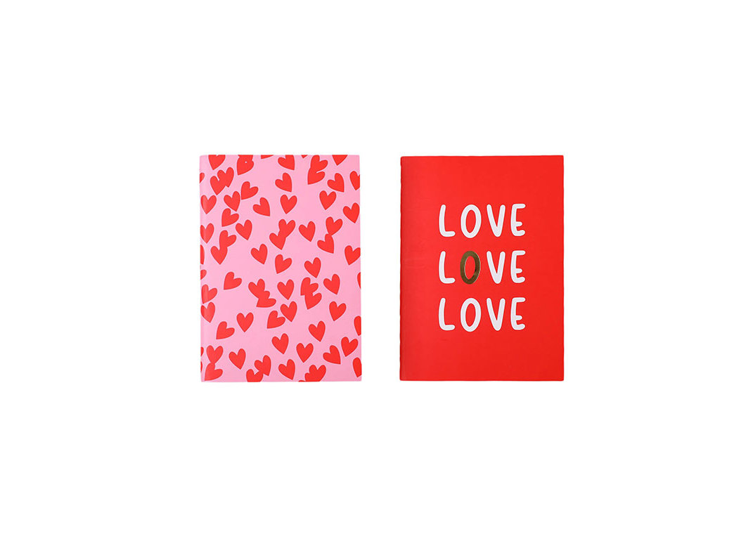 CONJUNTO DE 2 BLOCOS DE NOTAS A6 AUCHAN FANCY LOVE 40 FOLHAS