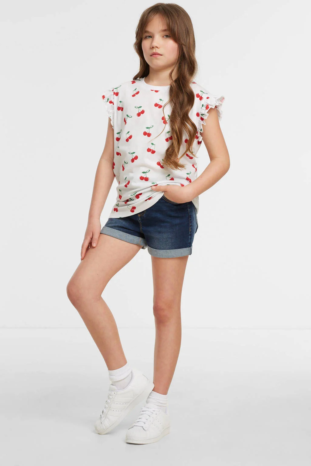 anytime denim short donkerblauw
