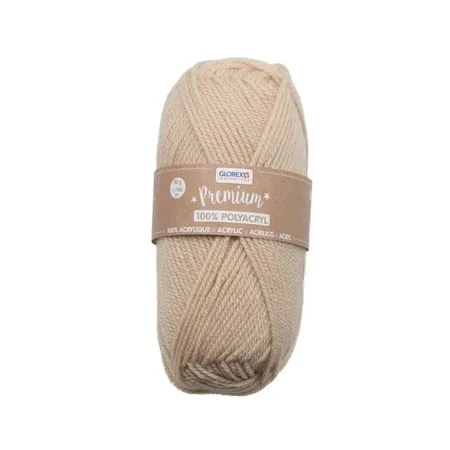 Glorex Premium Wolle aus 100 % Acryl, 50 g, ca. 140 m, beige
