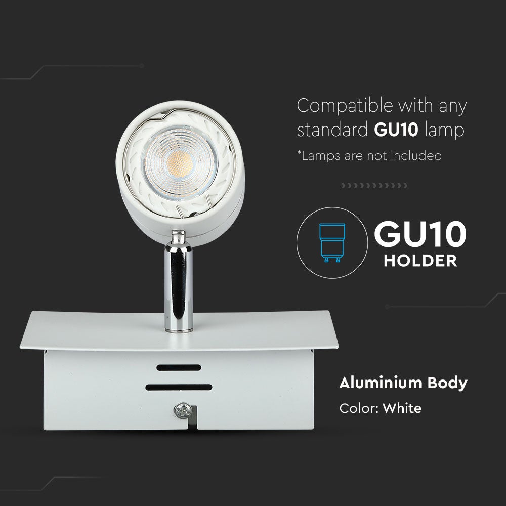 LED-railverlichting - GU10-railmontage - IP20 - Wit - Modelnr.: - VT-788