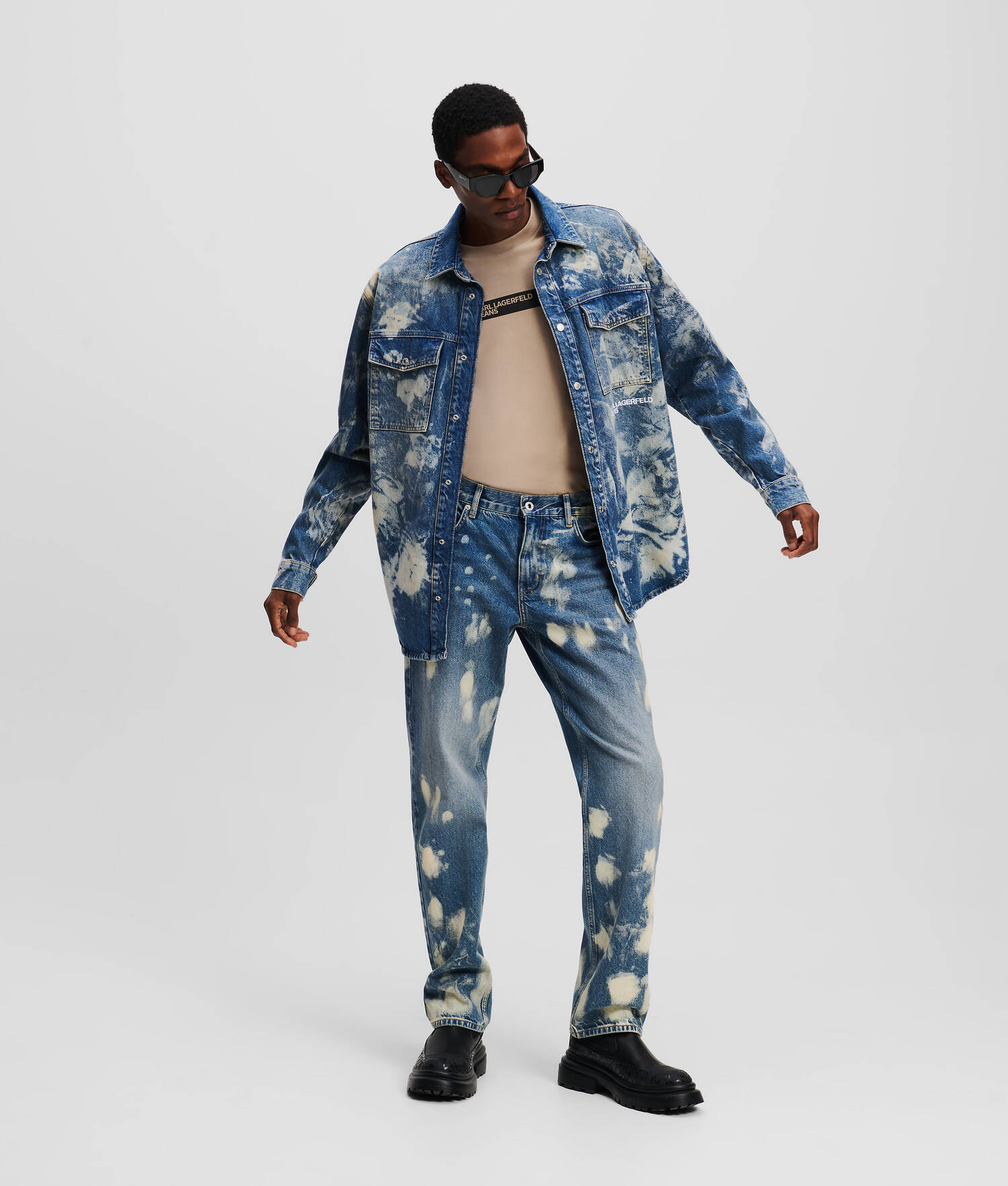 JEAN DROIT DÉLAVÉ - Denim blanchi