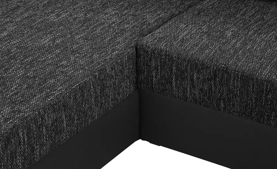 Ecksofa Navarra Schwarz links