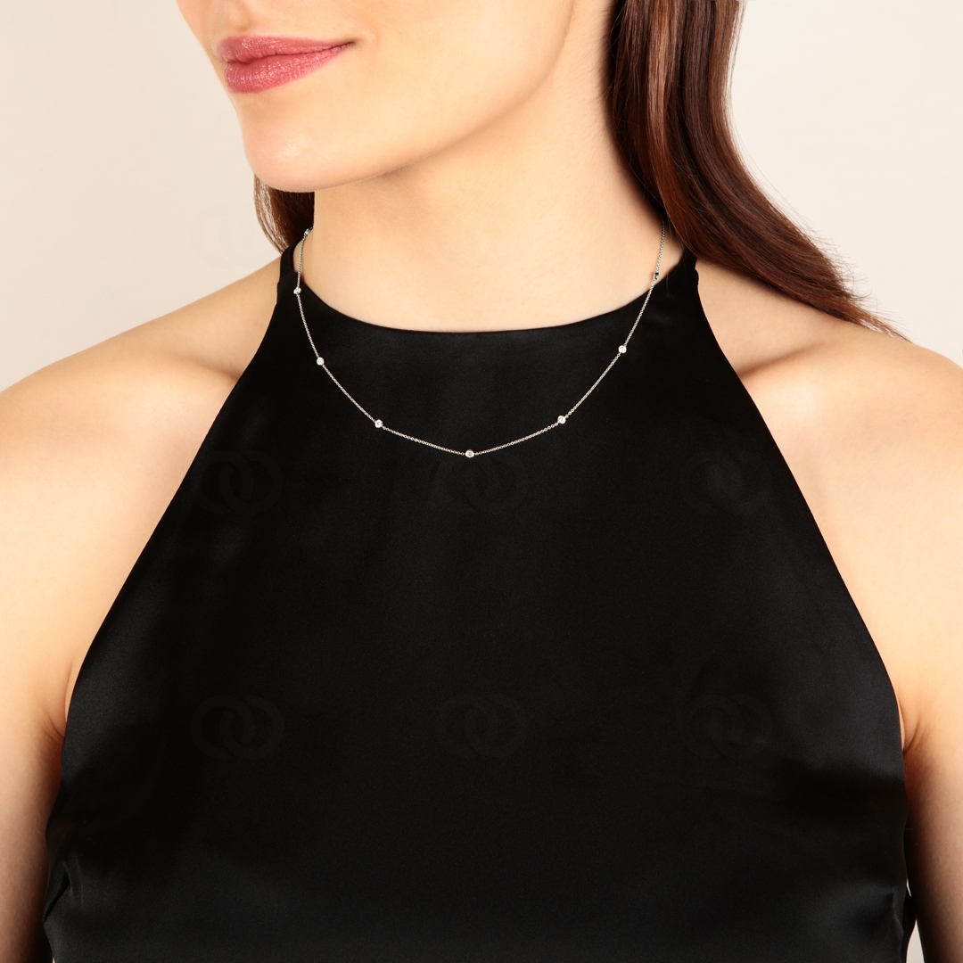 0.33 Karat Diamantencollier 750/18 K Weissgold
