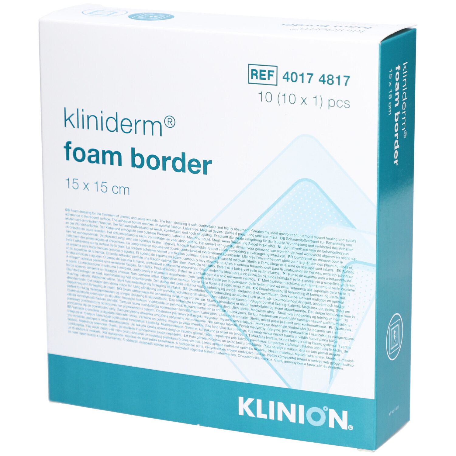 Kliniderm Foam Schaumverband mit Rand 15x15cm