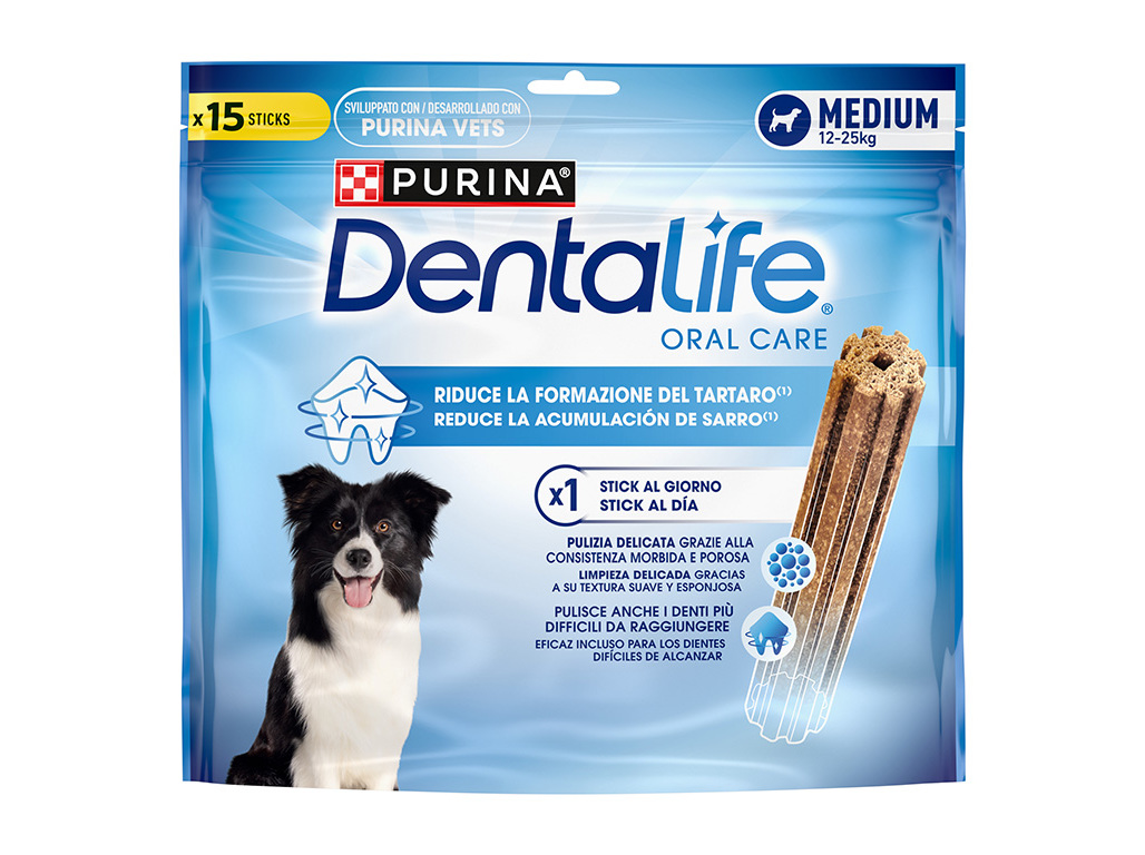 SNACKS PARA CÃO DENTALIFE PURINA RAÇA MÉDIA 15 UNIDADES 345G