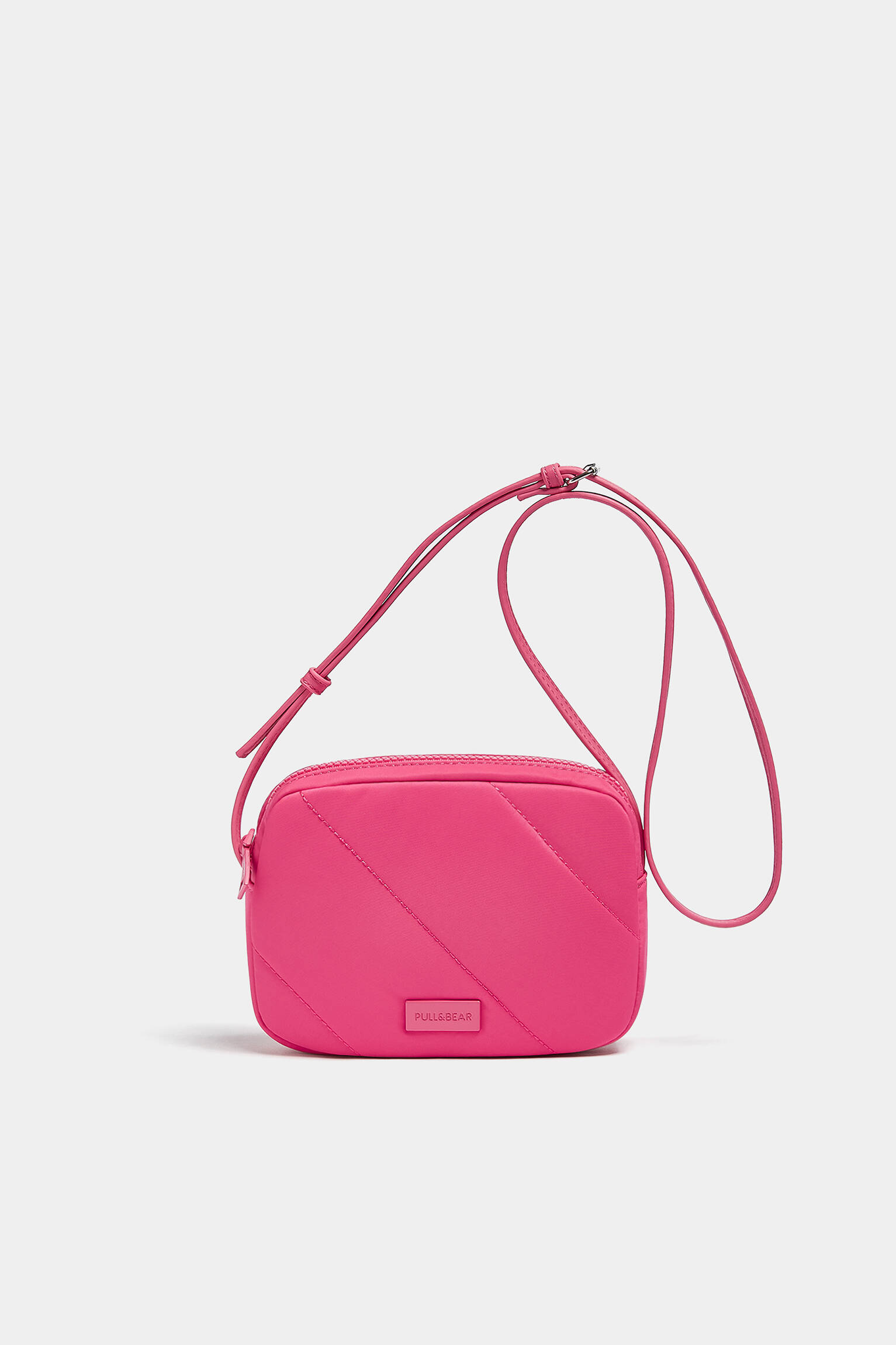 Mini bolsa transversal acolchoada - fúcsia