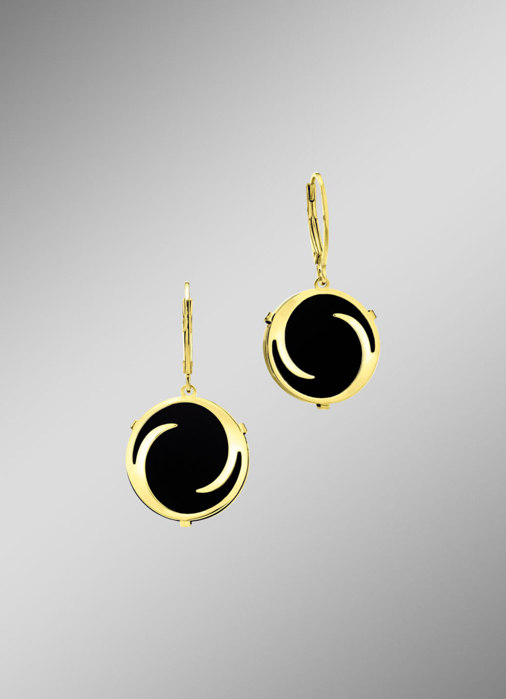 Moderne Ohrstecker mit Onyx