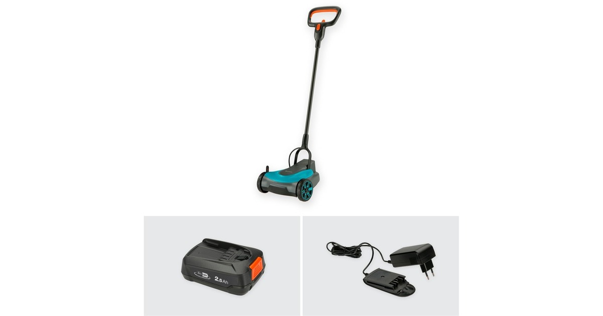 GARDENAHandyMower 22/18V P4A set grasmaaier  (Grijs/turquoise, 14620-20, Accu inbegrepen)