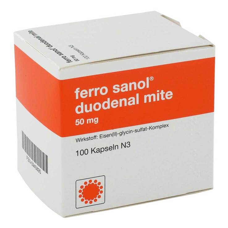 Ferro Sanol duo mite 50mg Hartkapseln mit magensaftresistent überzogene Pellets, 100 St