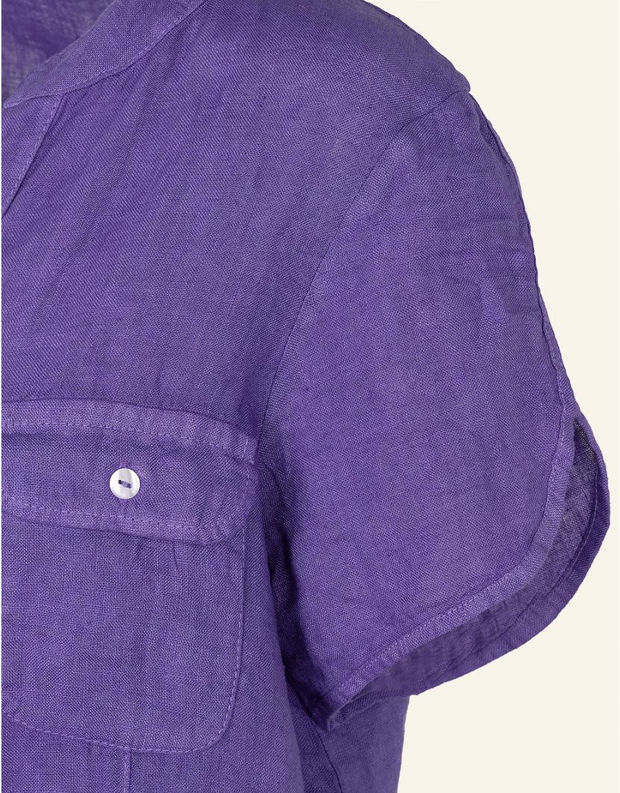 Chemisier violet 100% LIN