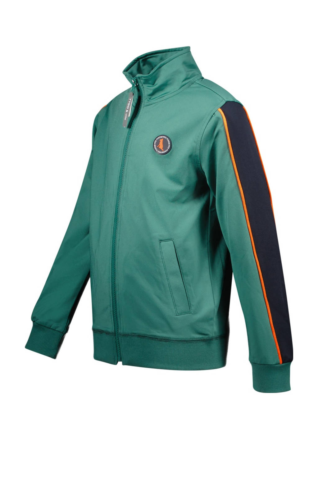 TYGO & vito sweatvest Vigo zeegroen/zwart/oranje