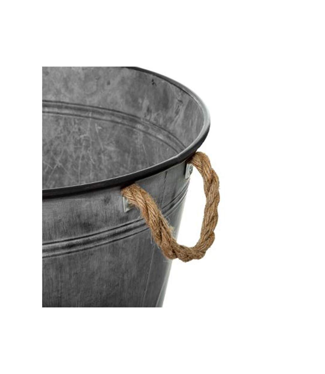 Cache-Pot en Fer Design Zinc 49cm Gris