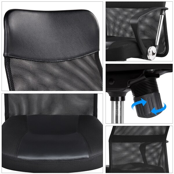 Yaheetech Bürostuhl Schreibtischstuhl ergonomischer Bürodrehstuhl mit hoher Netz-Rückenlehne Wippfunktion Office Chair, Belastbar bis 135 kg