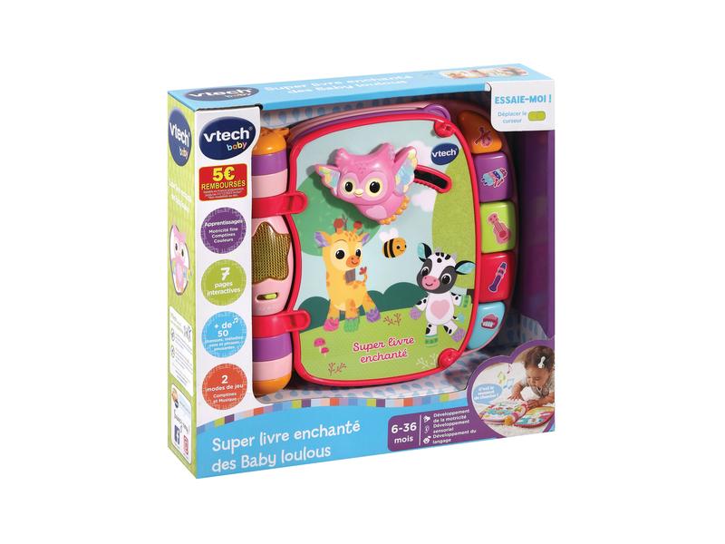 Vtech Super livre enchanté des Baby loulous rose -FR- Lädt zum Spielen, Zuhören und Mitsingen ein