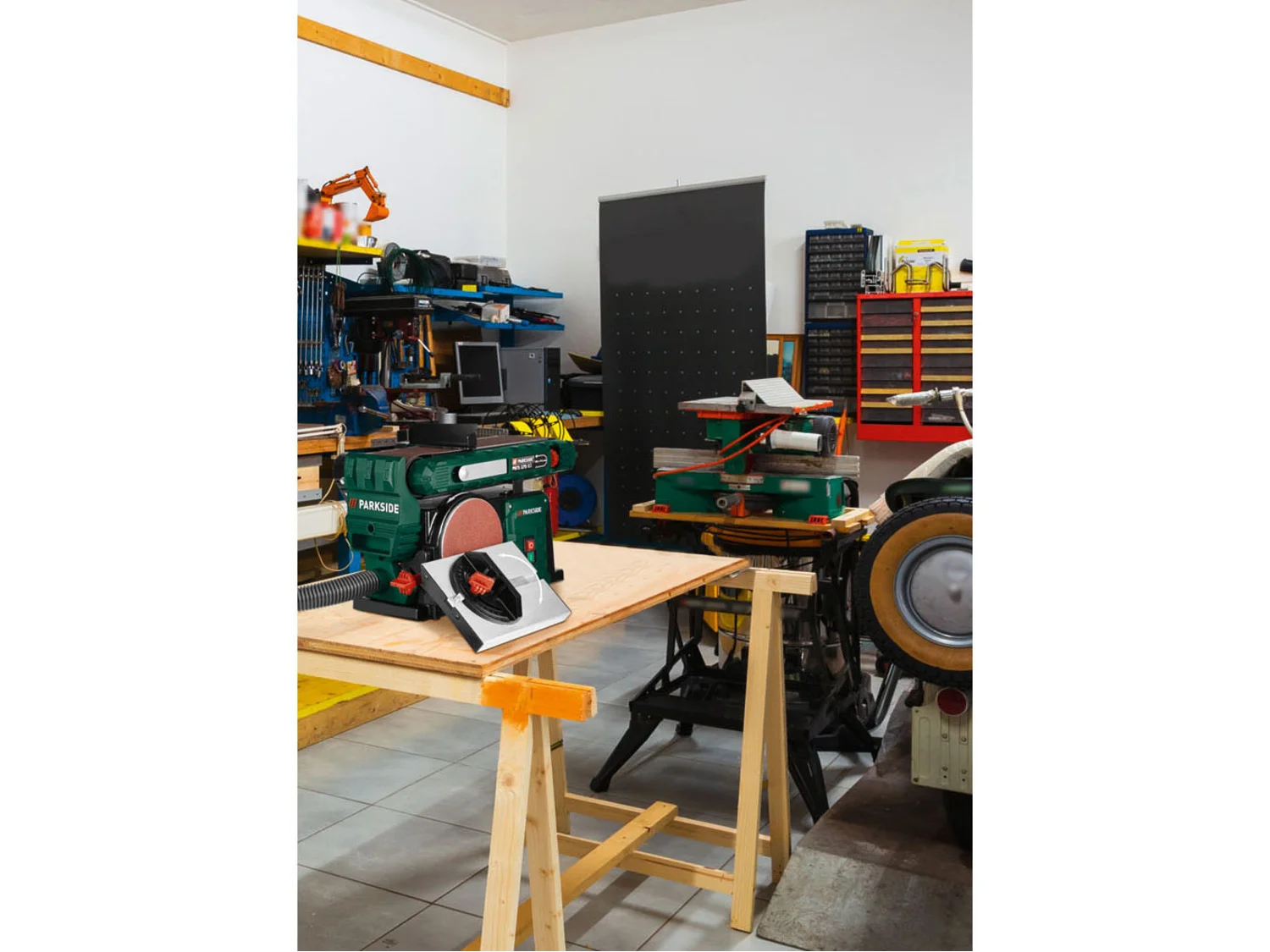 Lixadeira de cinta e disco PARKSIDE® »PBTS 370 B2«, 370 watts