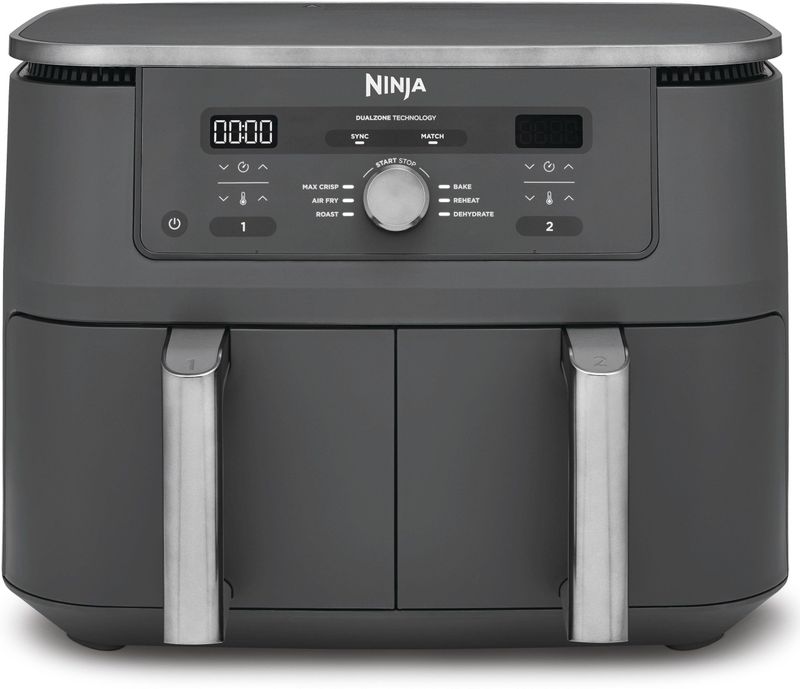 Ninja - DZ400EU - Airfryer - Donkergrijs - 9.5L - Dual Zone met 2 Lades en 6 Functies
