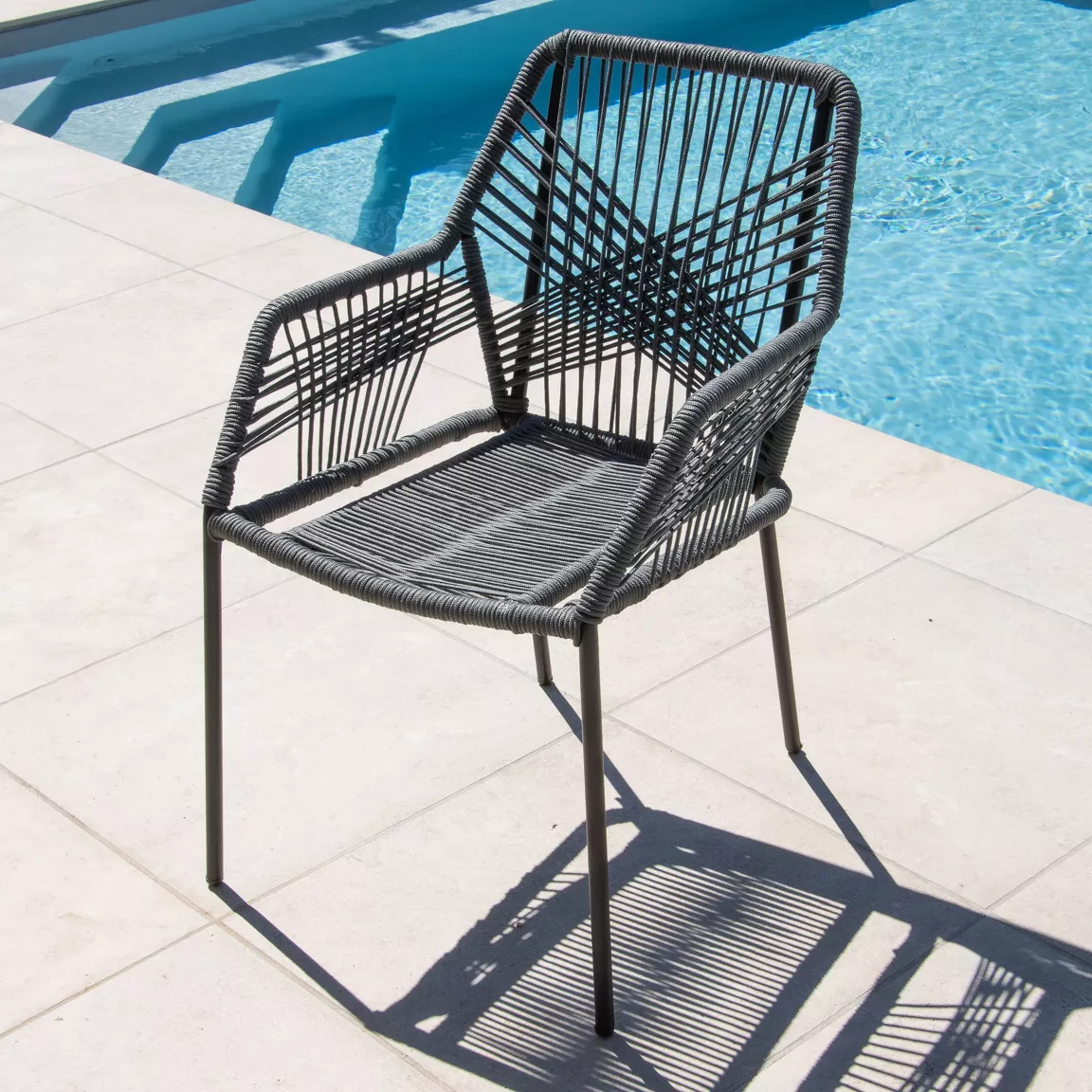Fauteuil de jardin empilable Seville - Gris