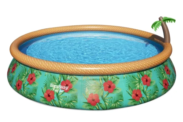 Bestway Fast Set 57416, 9677 L, Indrammet/oppustelig pool, Voksen & barn, Flerfarvet, 24,2 kg