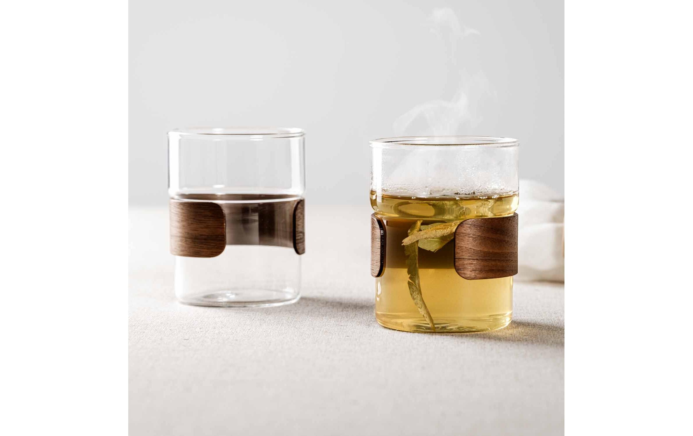 Cappuccino Becher Novo Legno 320 ml, 2 Stück, TransparentBecher für Heissgetränke