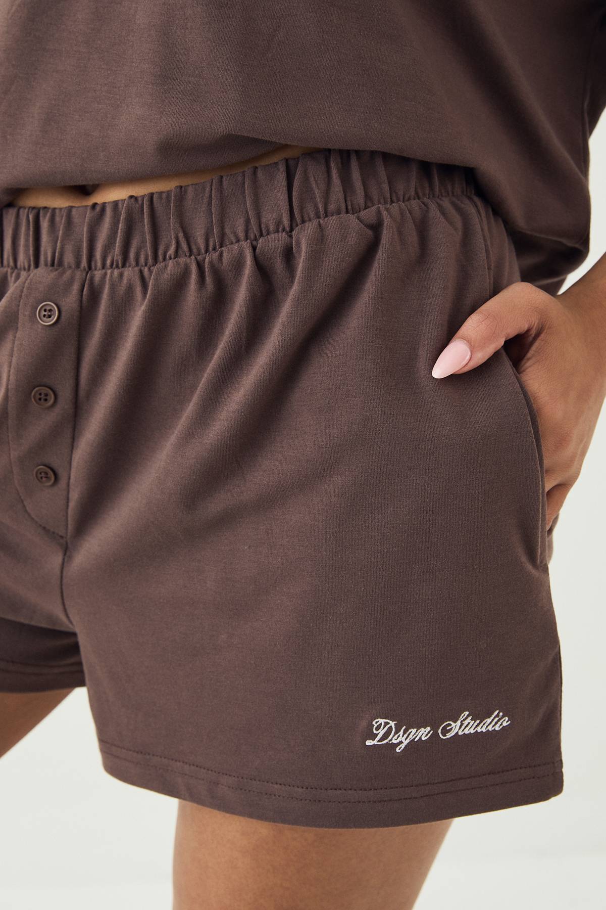 Ensemble Short Et T-shirt Henley Ultra-doux Dsgn Studio