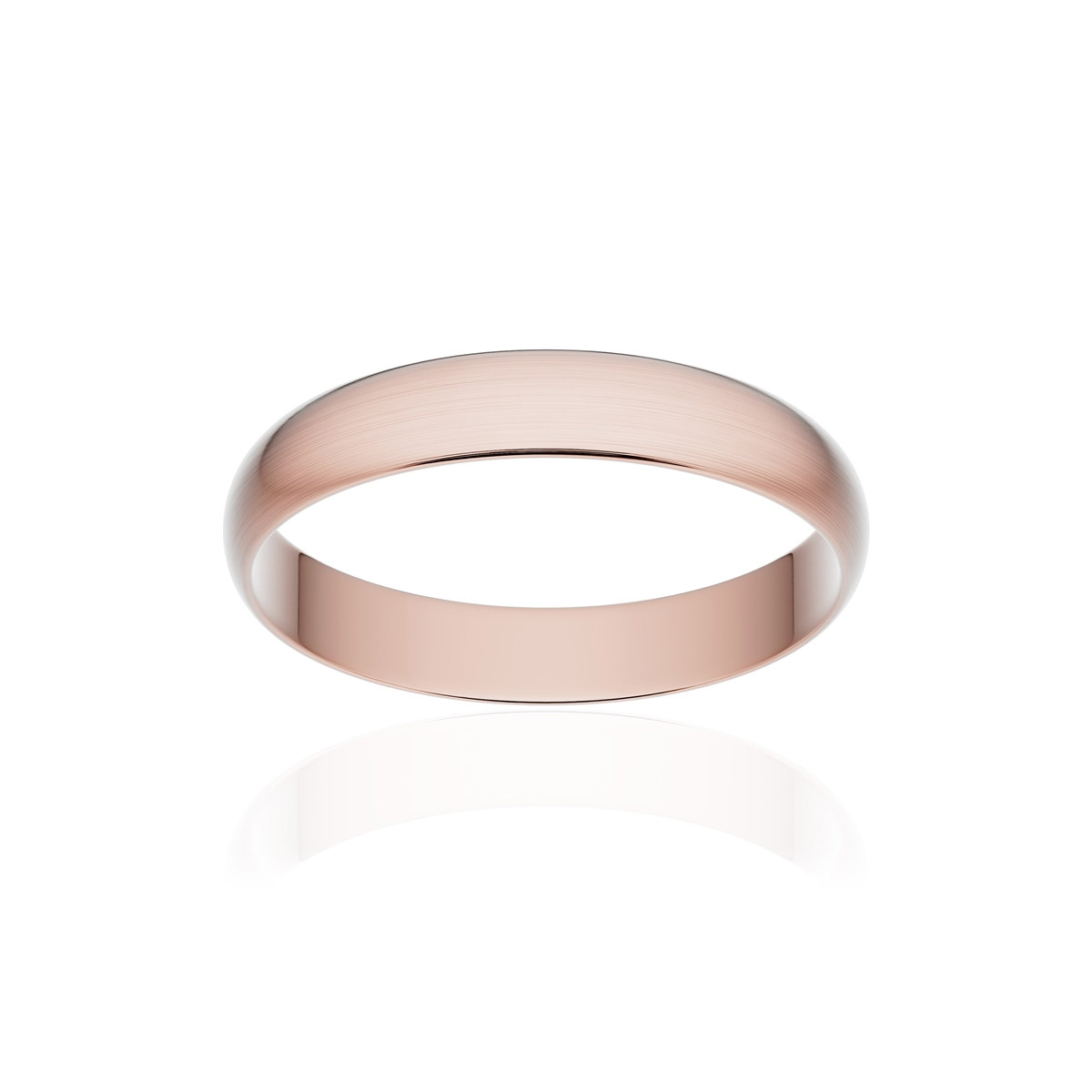 Alliance or 750 rose brossé ruban 3,5mm