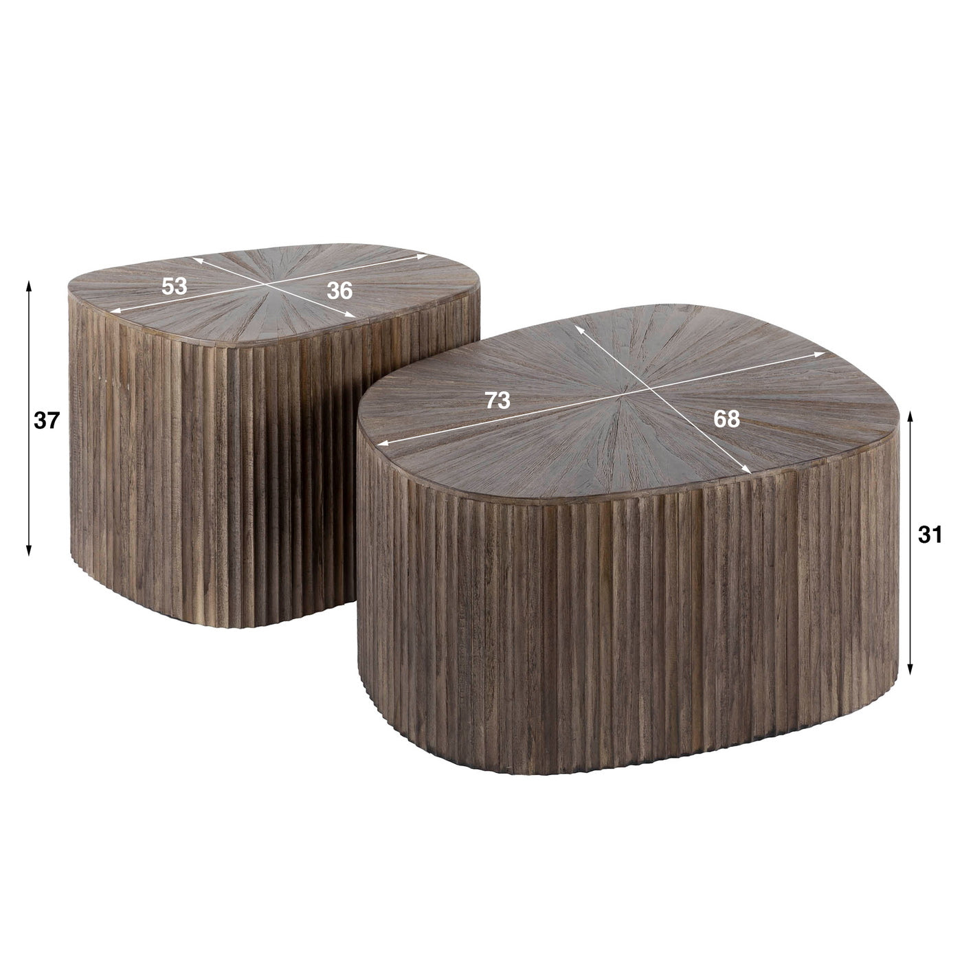 Giga Meubel - Salontafel - Vierhoekig - Set Van 2 - Maya XL