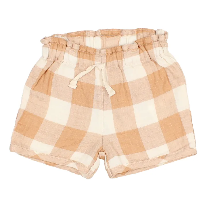 Búho Short Gaze de Coton Responsable Carreaux | Ecru